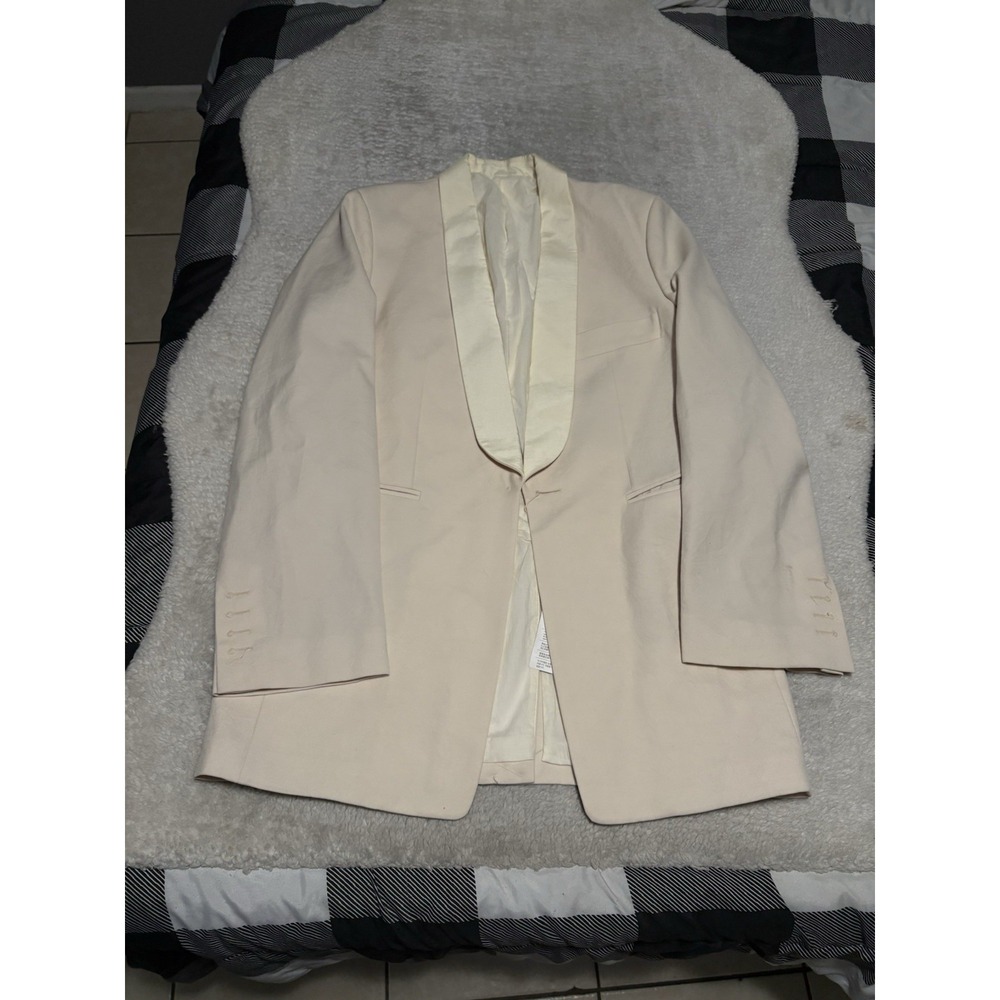 JOSEPH London Clapton Ivory Cady Tuxedo Blazer Jacket Satin Shawl Lapel FR 42 10